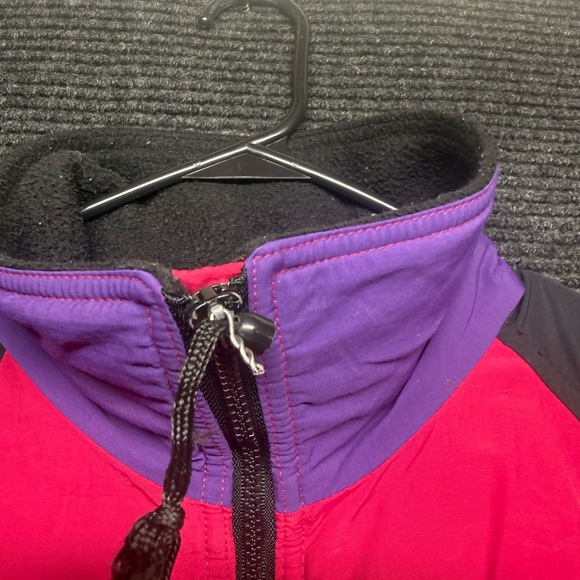 Vintage Land’s End Squall Jacket Red Black Purple 90s soft shell - Picture 4 of 6